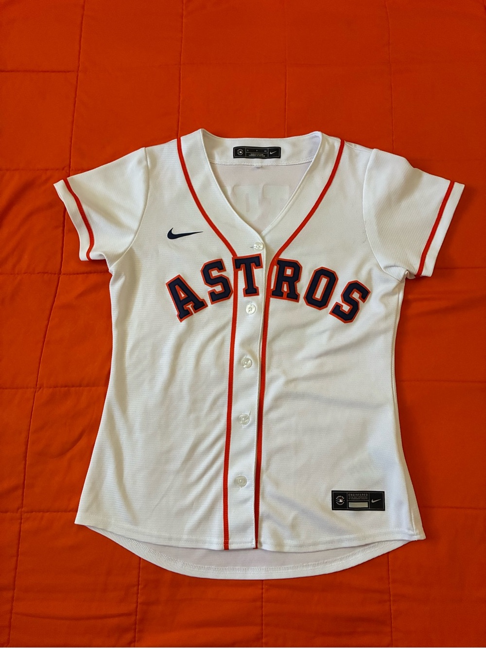 Houston Astros Baseball Nike Swoosh Jersey Women’s Size Medium Jose Altuve White